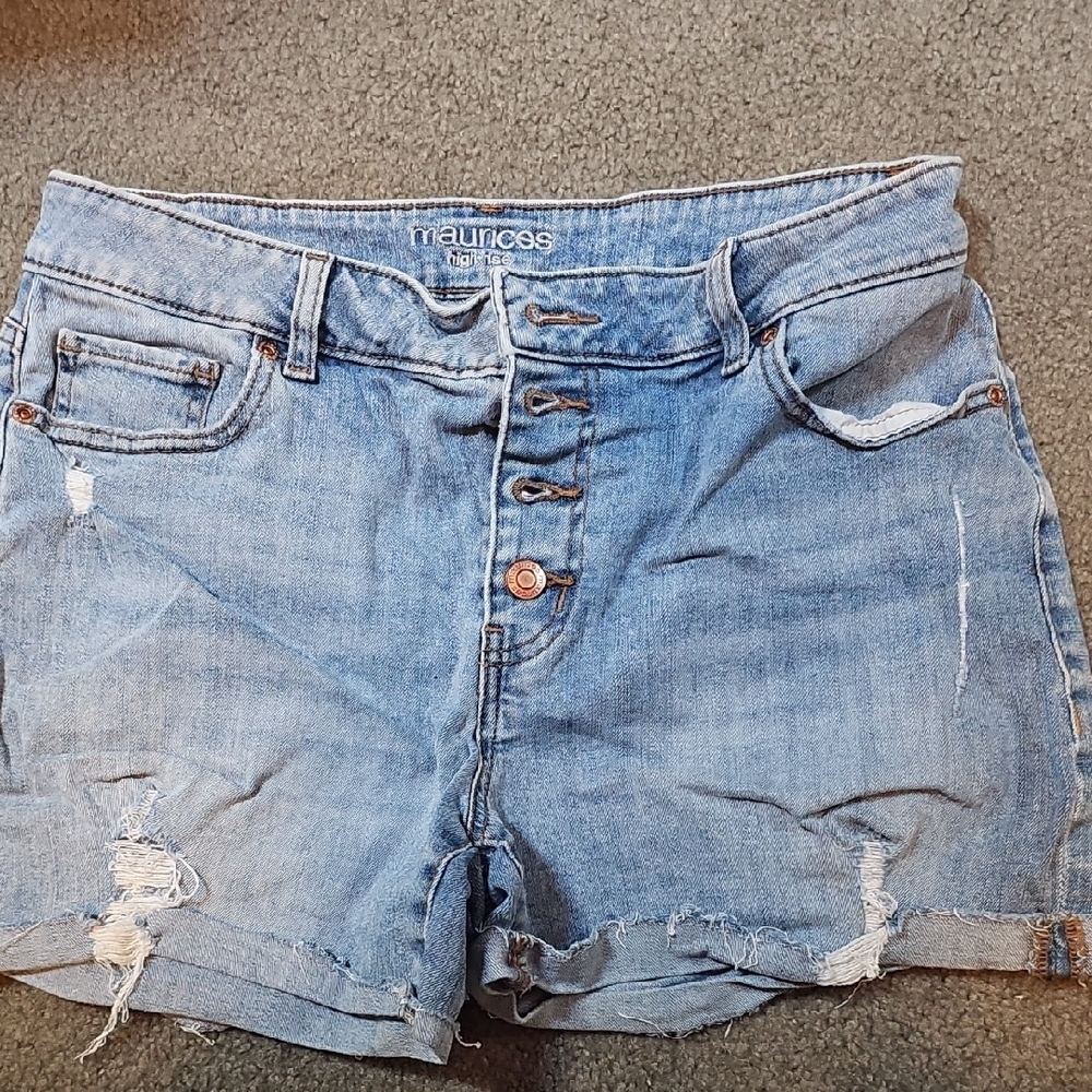 Maurices Distressed Blue Jean Shorts